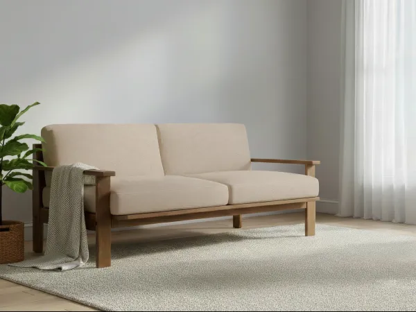 Athena Wooden Sofa   3 Seater